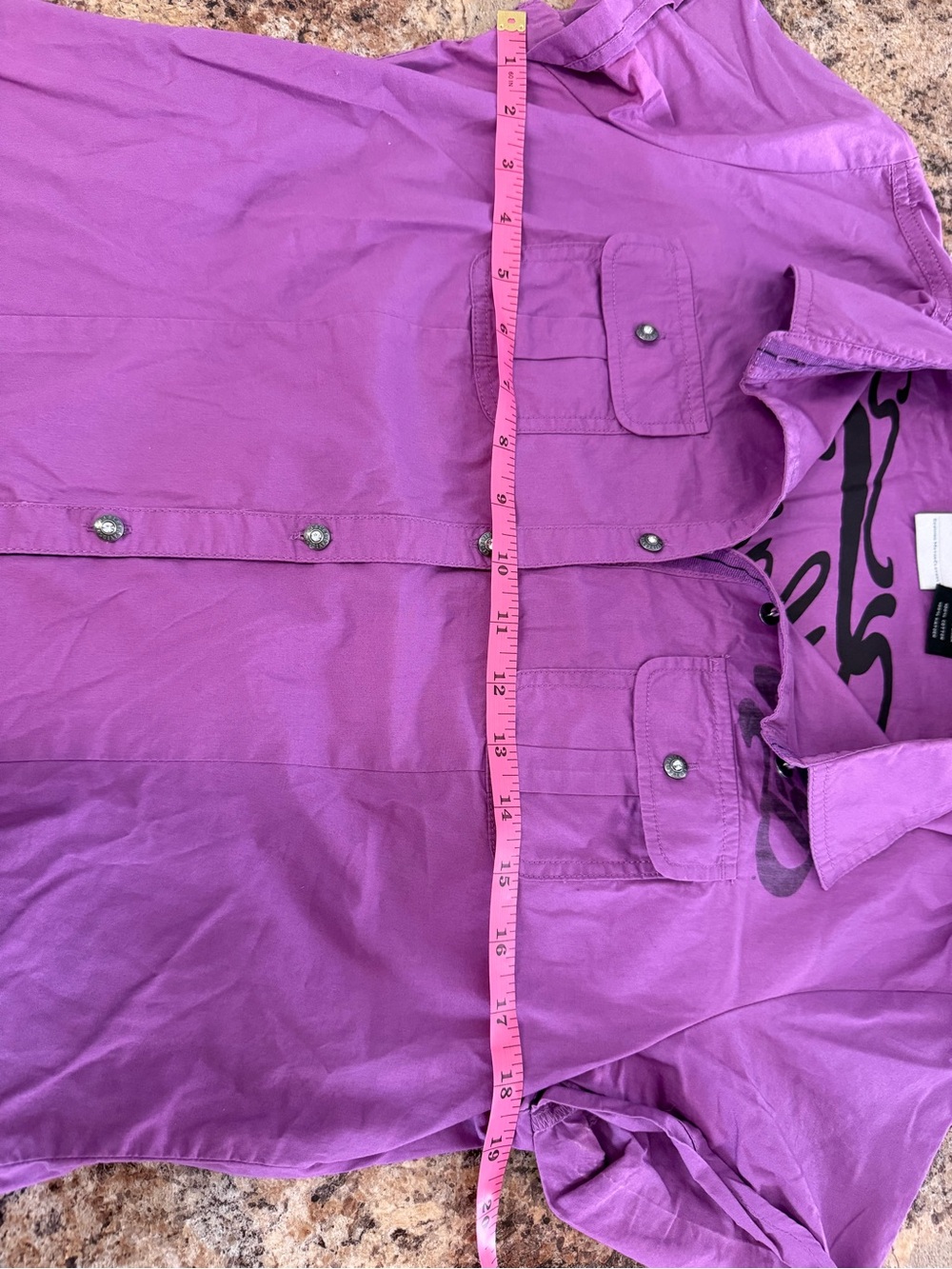 Harley-Davidson Purple Graphic Print Short Sleeve Button Front Shirt Medium Y2K - Picture 4 of 5